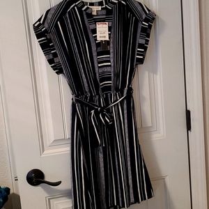 Navy/white striped dress